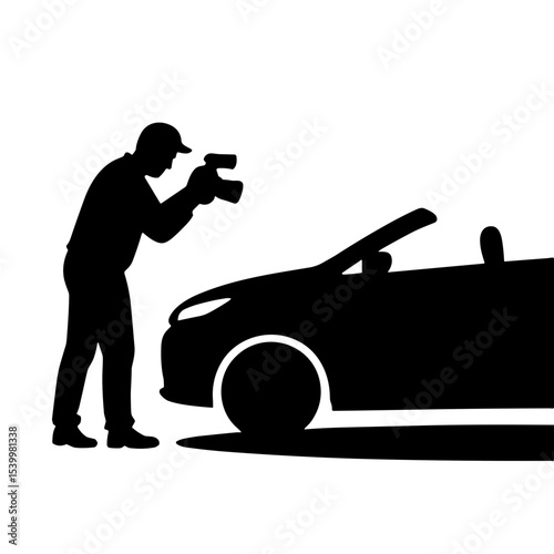 Photographer taking pictures of car during photoshoot representing Photographer's Day  