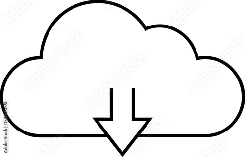 Download Cloud Icon Line Art Vector Illustration With White Background
