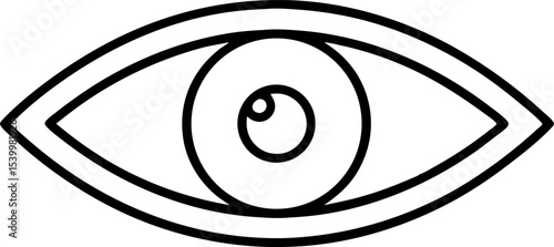 Eye Scan Icon Line Art Vector Illustration With White Background