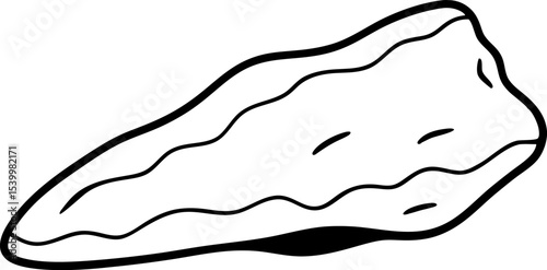 Flint Line Art Vector Illustration With White Background