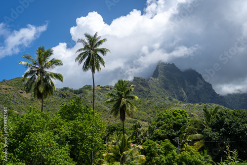 Mount Temetiu near Atuona, Hiva Oa, French Polynesia, Marquesas Islands