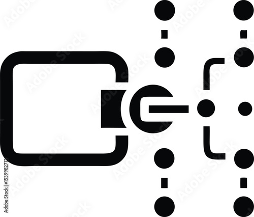 Minimalist digital wallet icon in black representing secure financial technology