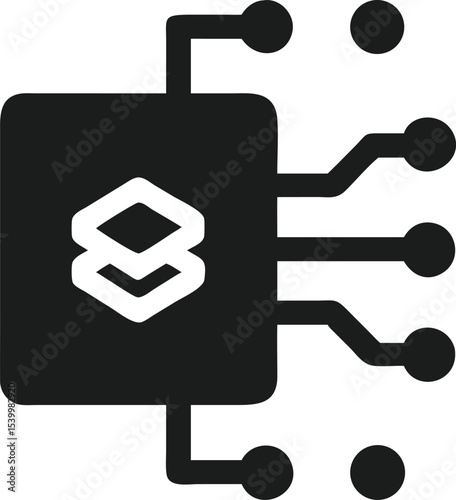 Minimalist black silhouette digital wallet icon representing secure financial technology