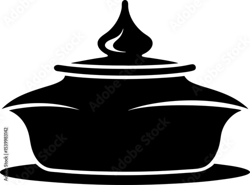 Inkpot Silhouette Vector Illustration 