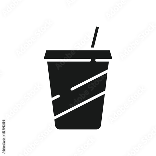Soda cup icon. Flat design snack. Vector.