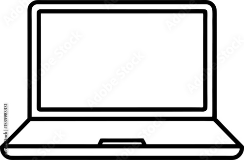 Laptop Icon Line Art Vector Illustration With White Background