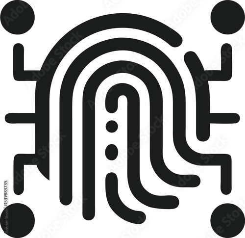 Abstract digital fingerprint icon representing artificial intelligence and technological innovation