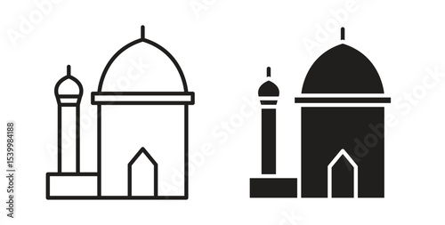 Mosque icon Logos. Flat Vector Icon Design Template