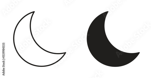 Moon icon Logos. Flat Vector Icon Design Template