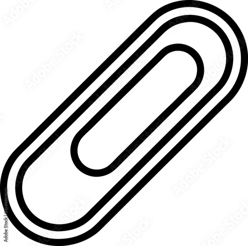 Paperclip Attachment Icon Line Art Vector Illustration