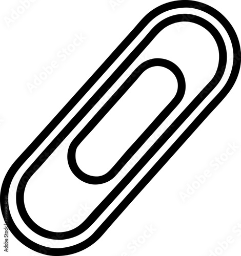 Paperclip Attachment Icon Line Art Vector Illustration