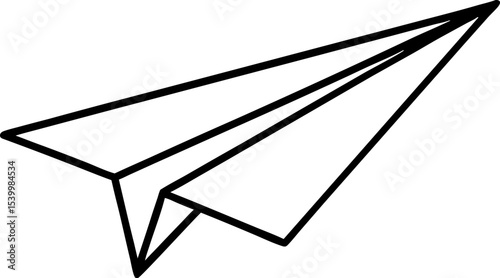 Paper Airplane Send Icon Line Art Vector Illustration