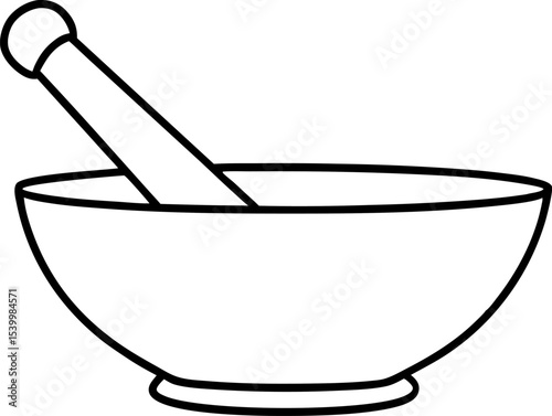 Pestle Line Art Vector Illustration With White Background