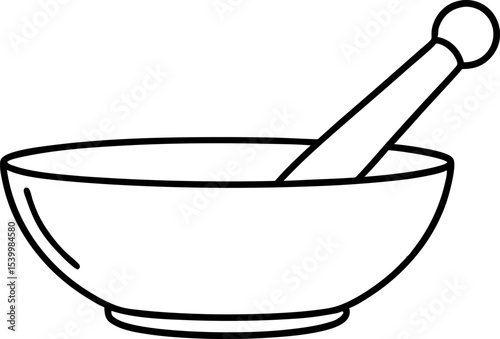 Pestle Line Art Vector Illustration With White Background