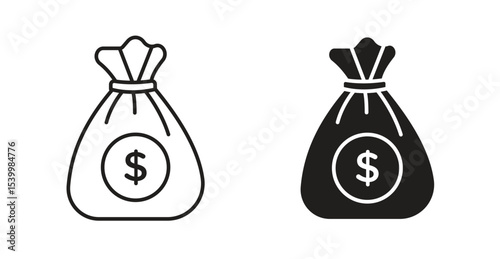 Money bag icon Logos. Flat Vector Icon Design Template