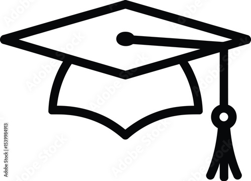 Graduation Cap Icon A Simple Vector Illustration of Academic Achievement and Success