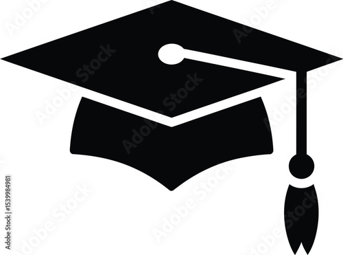 Graduation Cap Icon A Simple, Elegant Vector Illustration of an Academic Graduation Hat