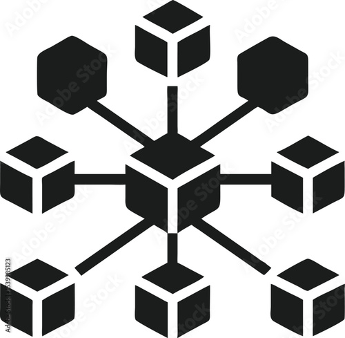 Interconnected decentralized network representing ai brain and artificial intelligence