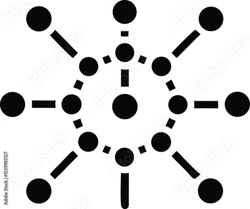 A complex silhouette design representing decentralized interconnected networks of the future