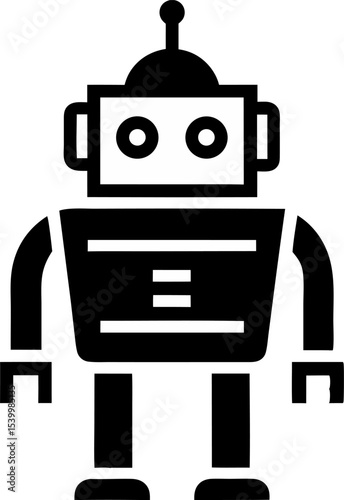 Robot Bot Icon Line Art Vector Illustration 
