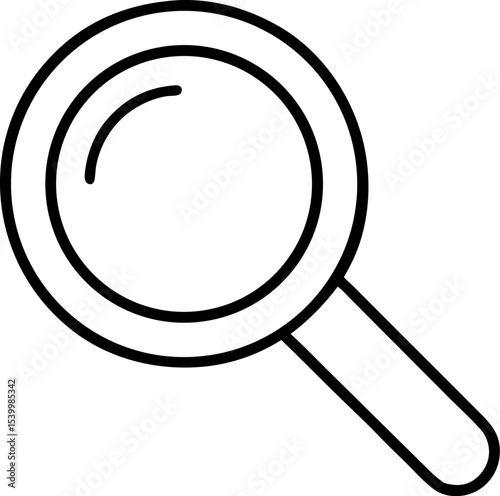 Search Icon Line Art Vector Illustration With White Background