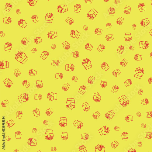 French fries pattern. Restaurant fast food menu background. Vector
