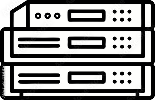 Server Rack Icon Line Art Vector Illustration 