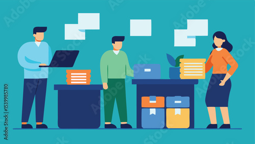 office-staff-sorting-and-filing-documents-in-a-pap.eps