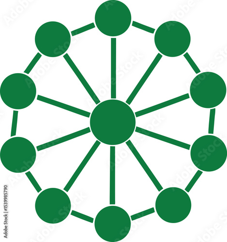 Abstract green neural network diagram representing ai technology and future learning