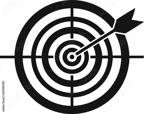 Target Bullseye Icon Line Art Vector Illustration