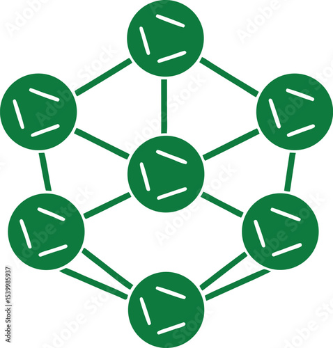 Abstract green neural network structure on transparent background illustrating ai brain