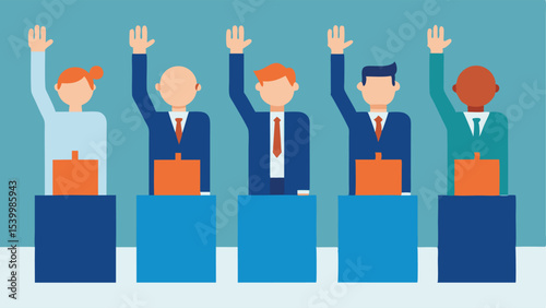 office-staff-voting-on-company-decisions-with-hand.eps