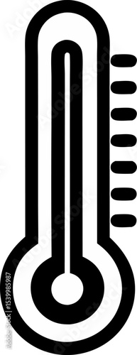Thermometer Temperature Icon Line Art Vector Illustration