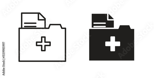 Medical history icon Logos. Flat Vector Icon Design Template