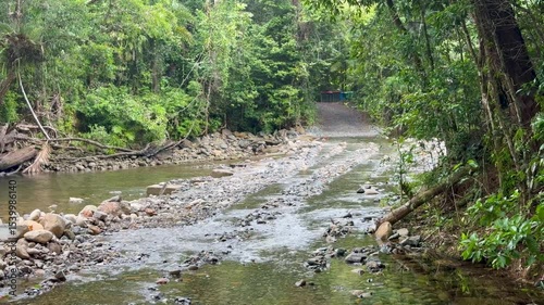 Wallpaper Mural Off-Road Vehicle Crossing a Tropical Creek Torontodigital.ca