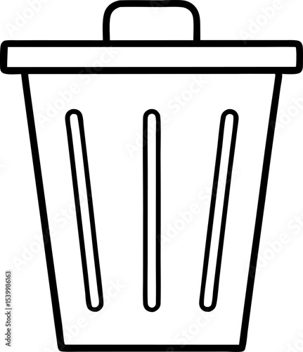 Trash Bin Delete Icon Line Art Vector Illustration