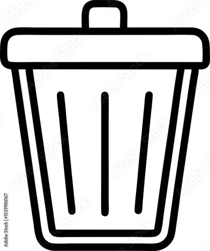 Trash Bin Delete Icon Line Art Vector Illustration