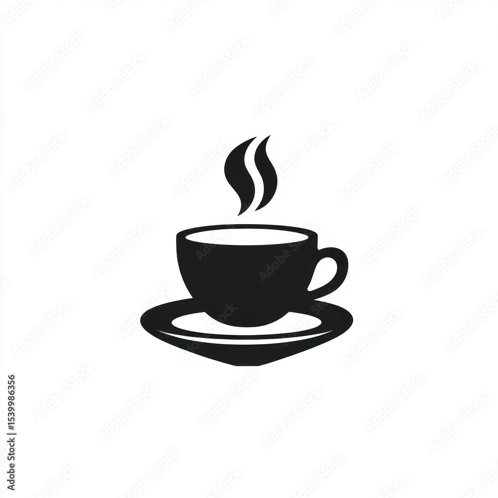 Fototapeta premium Coffee cafe logo minimalist beverage black.