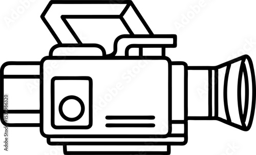 Video Camera Icon Line Art Vector Illustration With White Background