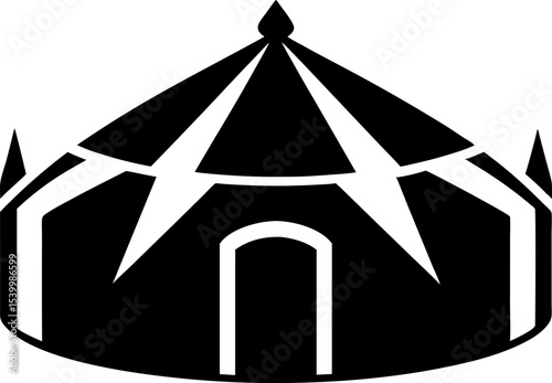 Yurt Silhouette Vector Illustration 