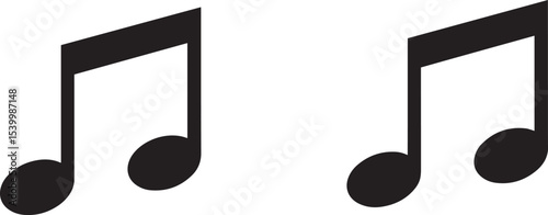 Musical Notes Simple, Elegant, and Versatile Eighth Note Icons for Design Projects