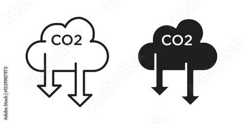 Low carbon dioxide icon Logos. Flat Vector Icon Design Template