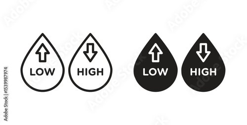 Low and high cholesterol icon Logos. Flat Vector Icon Design Template