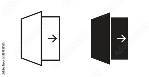 Logout icon Logos. Flat Vector Icon Design Template