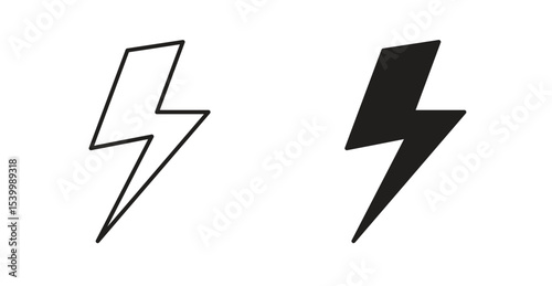 Lightning icon Logos. Flat Vector Icon Design Template
