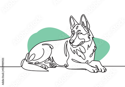 German Shepherd Dog drawing vector illustration 