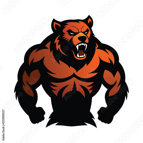 the bear angry Vector icon isolated on white background