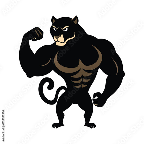 vector illustration of a black cat Vector icon isolated on white background
