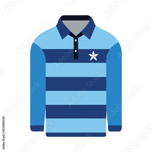 long sleeve polo shirt illustration Vector icon isolated on white background