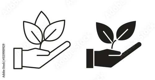 Leaf in hand icon